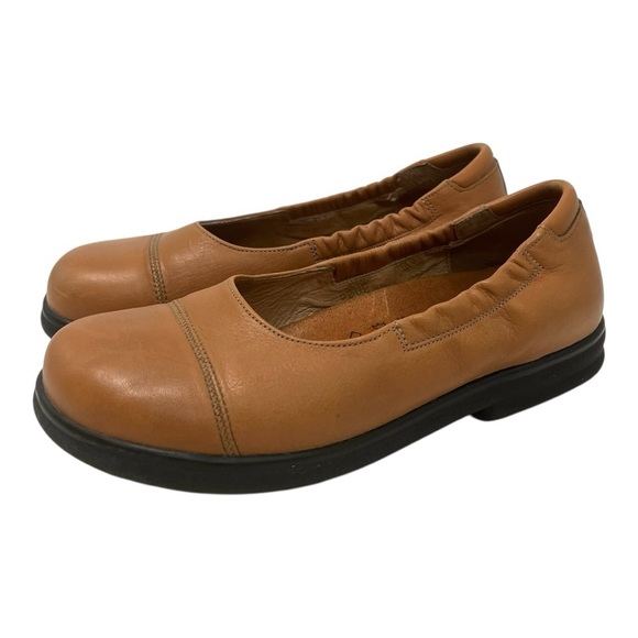 Birkenstock Shoes - Birkenstock Footprints Brown Tan Leather Slip On Comfort Shoes Women’s 36.5